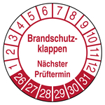 Pr&uuml;fplakette Brandschutzklappen N&auml;chster Pr&uuml;ftermin Wei&szlig;