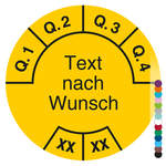 Mehrjahrespr&uuml;fplakette mit Wunschtext und Wunschfarbe f&uuml;r 2 Jahre, Jahreszahl zweistellig