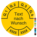 Mehrjahrespr&uuml;fplakette mit Wunschtext und Wunschfarbe f&uuml;r 2 Jahre, Jahreszahl vierstellig