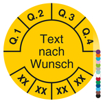 Mehrjahrespr&uuml;fplakette mit Wunschtext und Wunschfarbe f&uuml;r 4 Jahre