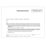 Strafprozessvollmacht mit Namenseindruck 100er Pack