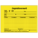Gesprächsvermerk DIN A5 quer, gelb 100 Blatt/Block, gelocht