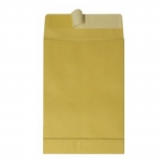 Faltentasche C4, braun, haftklebend, mit Falte und Stehboden, 25er Pack