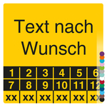 Mehrjahrespr&uuml;fplakette mit Wunschtext und Wunschfarbe quadratisch f&uuml;r 6 Jahre