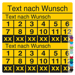 Mehrjahrespr&uuml;fplakette mit Wunschtext und Wunschfarbe f&uuml;r 6 Jahre quadratisch