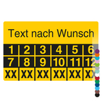 Mehrjahrespr&uuml;fplakette mit Wunschtext und Wunschfarbe rechteckig f&uuml;r 6 Jahre