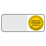 Kabelpr&uuml;fplakette Gepr&uuml;ft nach &Ouml;VE/&Ouml;NORM E 8001 Gelb