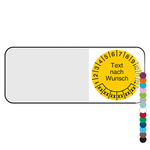 Kabelpr&uuml;fplakette mit Wunschtext und Wunschfarbe f&uuml;r 6 Jahre
