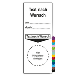 Grundplakette mit Wunschtext, am:, durch: und zum Selbstbeschriften