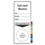 Grundplakette mit Wunschtext, am:, durch:, nach: und zum Selbstbeschriften