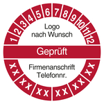 Mehrjahrespr&uuml;fplakette Gepr&uuml;ft mit Logo und Firmendaten