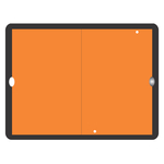 Warntafel blanko ohne Trennlinie, orange, Stahlblech reflektierend, klappbar, 400 x 300 mm