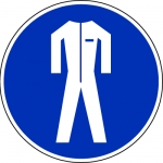 Schutzkleidung benutzen - Gebotszeichen BGV A8 M07 Kunststoff Ø 20 cm