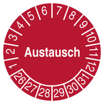 Pr&uuml;fplakette Austausch Rot