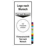 Grundplakette mit Logo und Wunschtext oben und unten