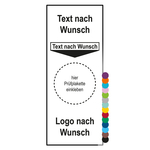 Grundplakette mit Logo unten und Wunschtext oben