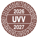 Pr&uuml;fplakette UVV Braun