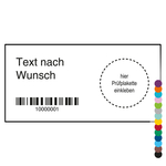Grundplakette Pr&uuml;fnachweis mit Wunschtext, Barcode und fortlaufender Nummerierung